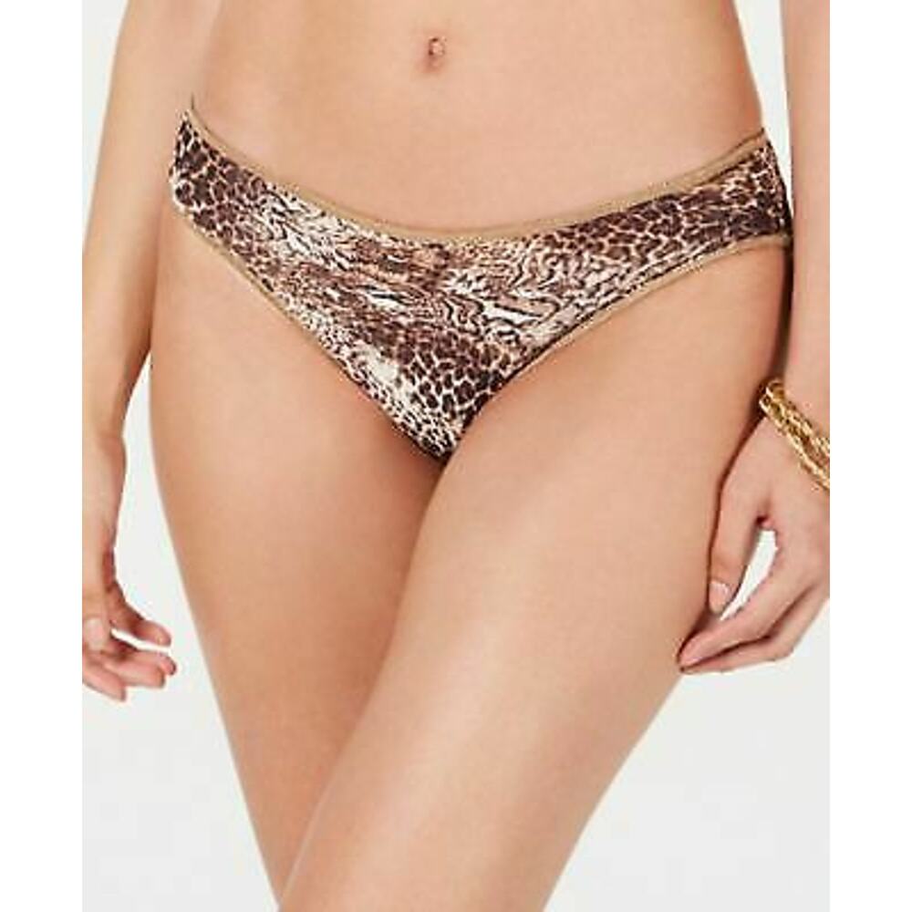 Becca by Rebecca Virtue Leopard Purfection Hipster Bikini Bottom Brown M $58 NWT